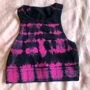 Cropped, tie dye, workout top